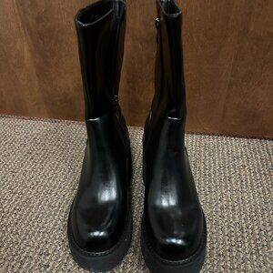 Black Mid-Calf Boots - Size 9